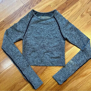 PINK Seamless Gray Cropped Active Top XS